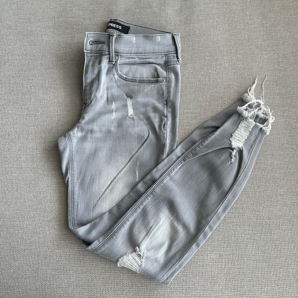 Express Gray Denim with distressing